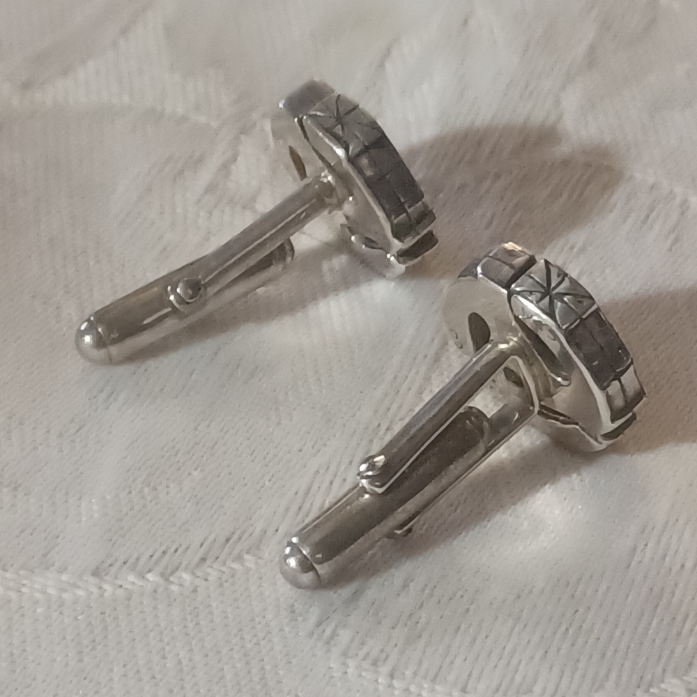 Cynthia Gale New York 45 RPM Spacer Sterling Silver Cufflinks - Picture 4 of 9